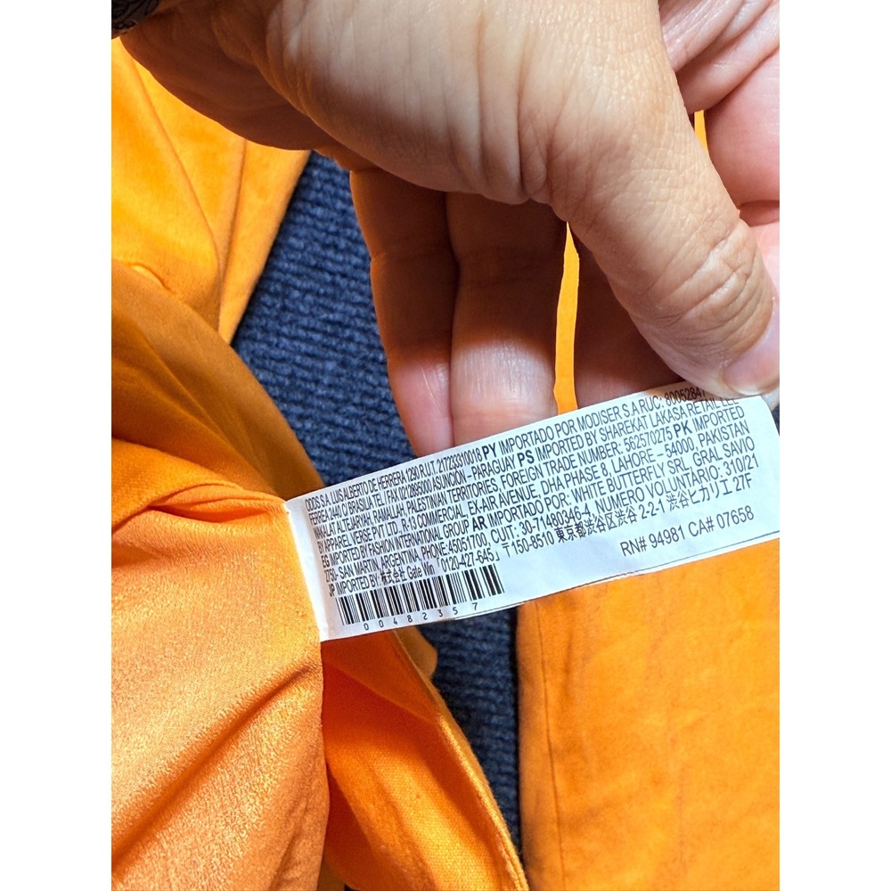 Forever 21 Blazer Jacket Women Large Orange Double Breasted Linen Blend - Picture 4 of 9